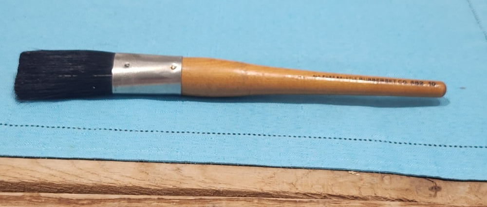 Vintage All Pure Bristle Paint Brush Rubber Set Co. 682-10 Wooden Handle